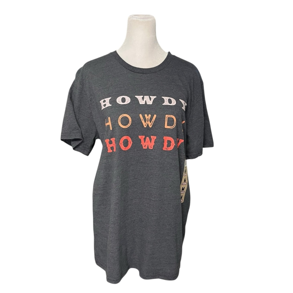 Lincoln Outfitters Gray Howdy Western Tshirt Size Medium NWT
